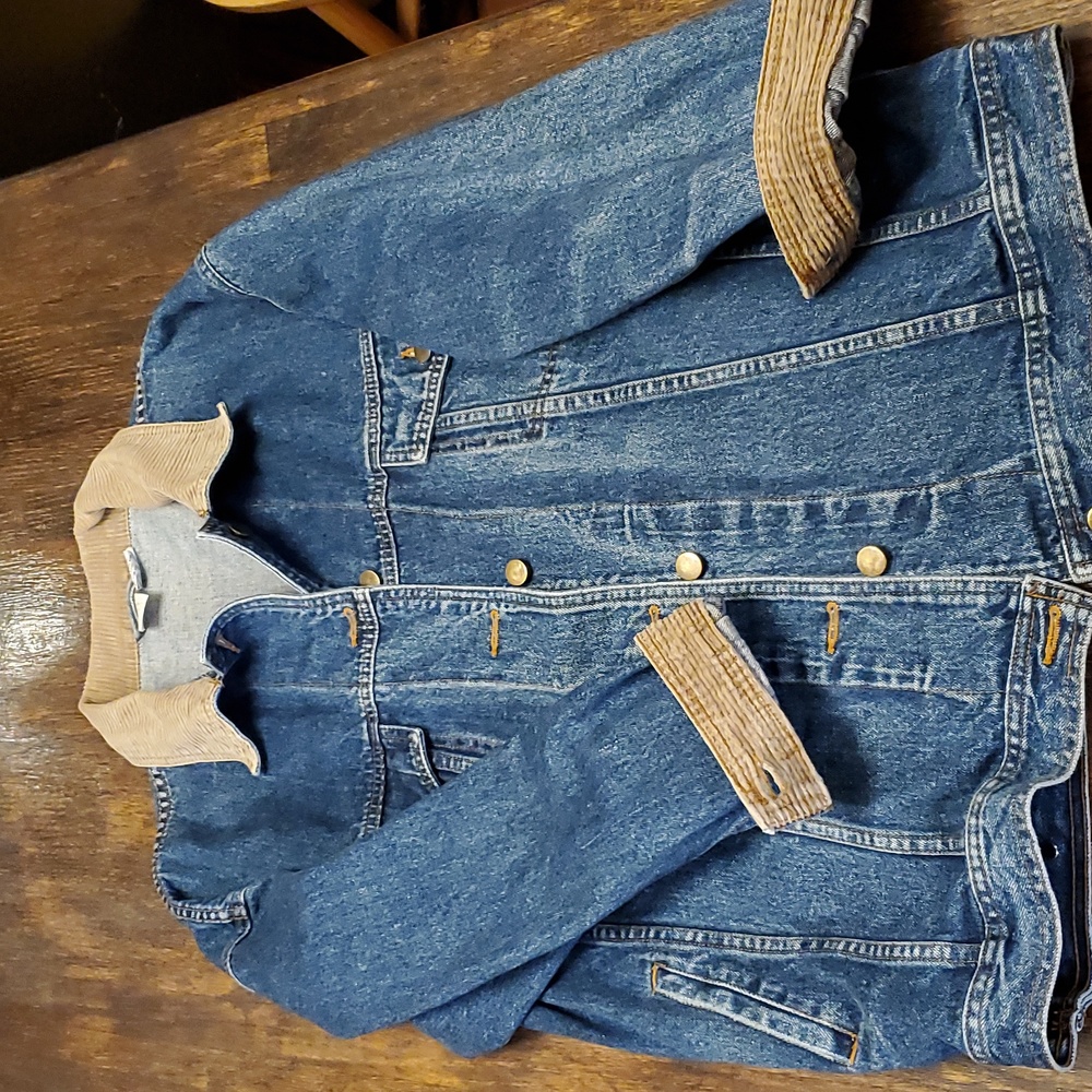 Clifford & Wills Blue Denim Jean Jacket w/ Corduroy Collar - Size Small